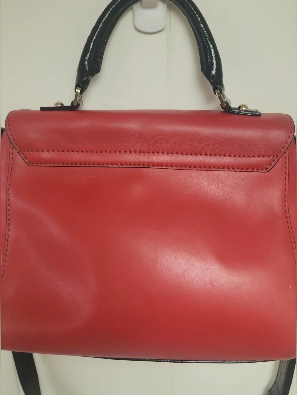 Vintage Kate Spade Red Top-Handle Crossbody Bag with Gold Hardware